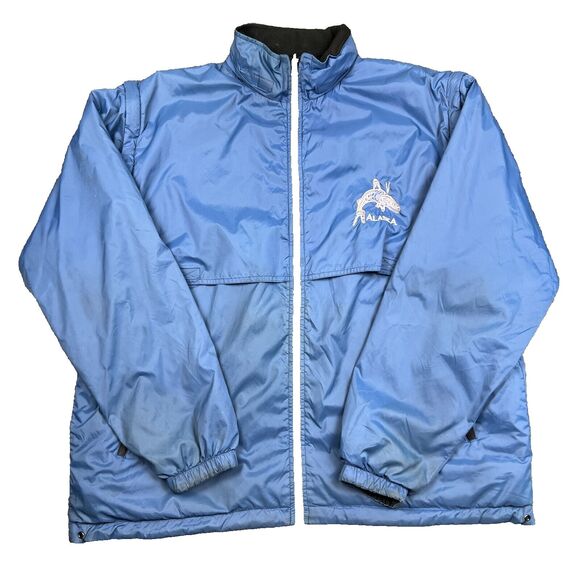 Northern Lights Alaska Fish Reversible Windbreaker Adult XXL Full Zip Jacket - Picture 1 of 14